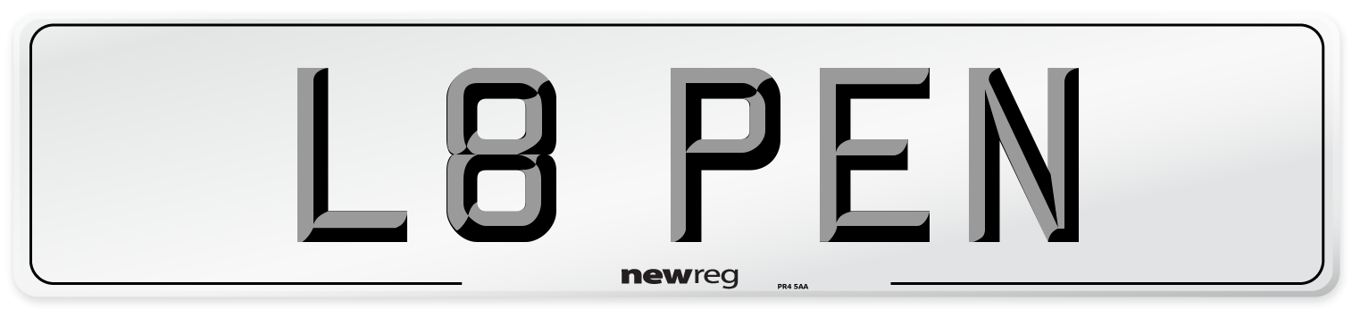 L8 PEN Number Plate from New Reg